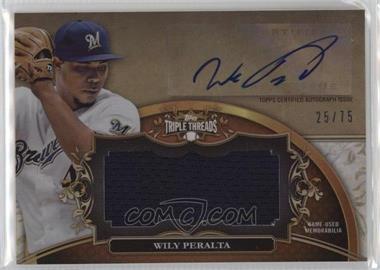 2013 Topps Triple Threads - Unity Autograph Jumbo Relics - Sepia #UAJR-WP3 - Wily Peralta /75