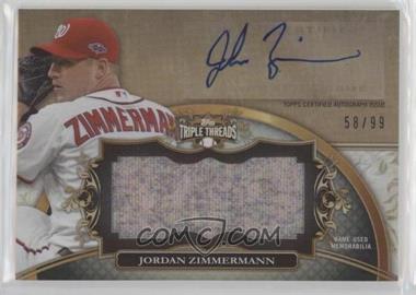 2013 Topps Triple Threads - Unity Autograph Jumbo Relics #UAJR-JZ1 - Jordan Zimmermann /99