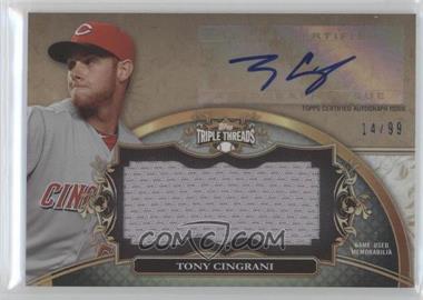 2013 Topps Triple Threads - Unity Autograph Jumbo Relics #UAJR-TC4 - Tony Cingrani /99