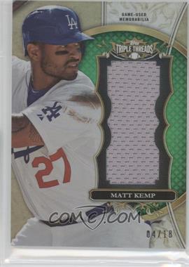 2013 Topps Triple Threads - Unity Jumbo Relics - Emerald #TTUJR-MK3 - Matt Kemp /18