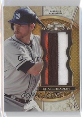 2013 Topps Triple Threads - Unity Jumbo Relics - Gold #TTUJR-CH2 - Chase Headley /9