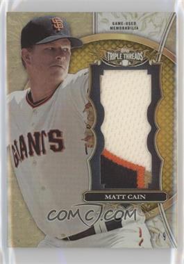 2013 Topps Triple Threads - Unity Jumbo Relics - Gold #TTUJR-MCA1 - Matt Cain /9