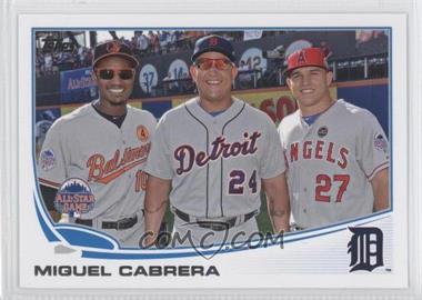 2013 Topps Update Series - [Base] #US218.2 - All-Star - Miguel Cabrera (Smiling with Adam Jones and Mike Trout)