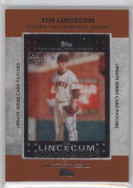 2013 Topps Update Series - Rookie Commemorative Patches #TRCP-11 - Tim Lincecum