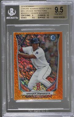 2014 Bowman - Bowman Scout Top 5 Prospects Mini Chrome Refractors - Orange #BM-BRS1 - Xander Bogaerts /50 [BGS 9.5 GEM MINT]