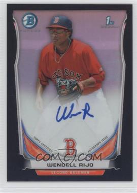 2014 Bowman - Prospect Autographs Chrome - Black Refractor #BCAP-WR - Wendell Rijo /99