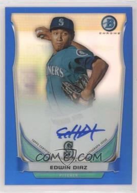 2014 Bowman - Prospect Autographs Chrome - Blue Refractor #BCAP-ED - Edwin Diaz /150