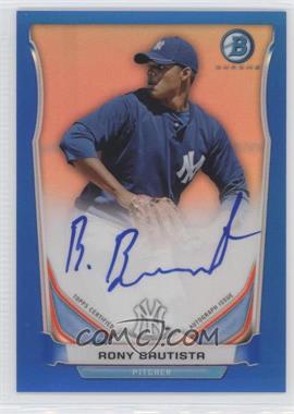 2014 Bowman - Prospect Autographs Chrome - Blue Refractor #BCAP-RB - Rony Bautista /150