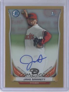 2014 Bowman - Prospect Autographs Chrome - Gold Refractor #BCAP-JB - Jake Barrett /50