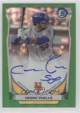 2014 Bowman - Prospect Autographs Chrome - Green Refractor #BCAP-CP - Cesar Puello /75