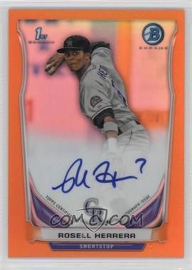 2014 Bowman - Prospect Autographs Chrome - Orange Refractor #BCAP-RH - Rosell Herrera /25