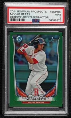 2014 Bowman - Prospects Chrome - Green Refractor #BCP109 - Mookie Betts /75 [PSA 9 MINT]