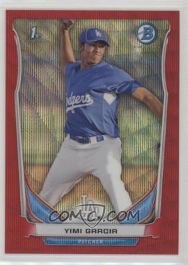 2014 Bowman - Prospects Chrome - Red Wave Refractor #BCP70 - Yimi Garcia /25