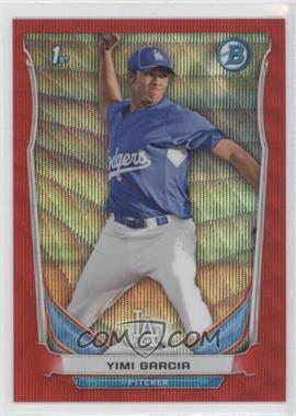 2014 Bowman - Prospects Chrome - Red Wave Refractor #BCP70 - Yimi Garcia /25