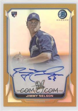 2014 Bowman - Rookie Autographs - Chrome Gold Refractor #BCAR-JN - Jimmy Nelson /50