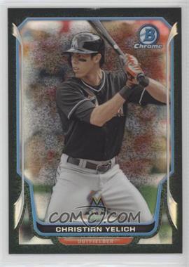 2014 Bowman Chrome - [Base] - Black Static Refractor #117 - Christian Yelich /35