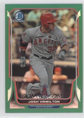 2014 Bowman Chrome - [Base] - Green Refractor #135 - Josh Hamilton /75