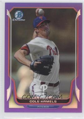 2014 Bowman Chrome - [Base] - Purple Refractor #163 - Cole Hamels /150