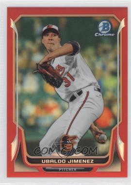 2014 Bowman Chrome - [Base] - Red Refractor #129 - Ubaldo Jimenez /5