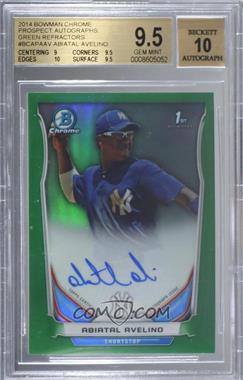 2014 Bowman Chrome - Prospect Autographs - Green Refractor #BCAP-AAV - Abiatal Avelino /75 [BGS 9.5 GEM MINT]