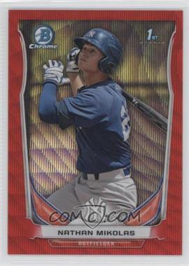 2014 Bowman Chrome - Prospects - Red Wave Refractor #BCP58 - Nathan Mikolas /25