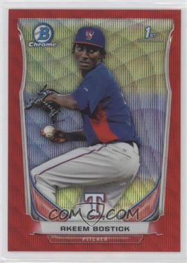 2014 Bowman Chrome - Prospects - Red Wave Refractor #BCP6 - Akeem Bostick /25