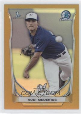 2014 Bowman Draft - Chrome - Gold Refractor #CDP9 - Kodi Medeiros /50