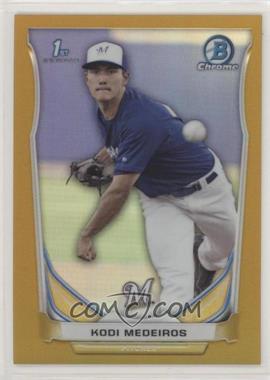 2014 Bowman Draft - Chrome - Gold Refractor #CDP9 - Kodi Medeiros /50