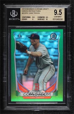 2014 Bowman Draft - Chrome - Green Refractor #CDP61 - Sam Travis /150 [BGS 9.5 GEM MINT]