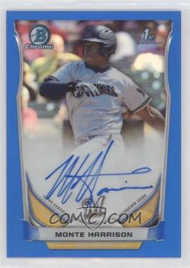 2014 Bowman Draft - Chrome Draft Pick Autographs - Blue Refractor #BCA-MH - Monte Harrison /150