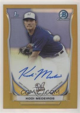 2014 Bowman Draft - Chrome Draft Pick Autographs - Gold Refractor #BCA-KM - Kodi Medeiros /50