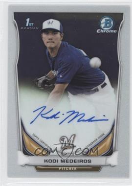 2014 Bowman Draft - Chrome Draft Pick Autographs #BCA-KM - Kodi Medeiros