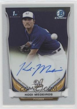 2014 Bowman Draft - Chrome Draft Pick Autographs #BCA-KM - Kodi Medeiros