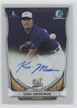 2014 Bowman Draft - Chrome Draft Pick Autographs #BCA-KM - Kodi Medeiros