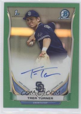 2014 Bowman Draft Picks & Prospects - Chrome Draft Pick Autographs - Green Refractors #BCA-TT - Trea Turner /99