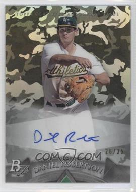 2014 Bowman Platinum - Autographed Prospects - Camo #AP-DR - Daniel Robertson /35