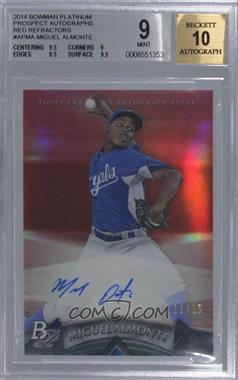 2014 Bowman Platinum - Autographed Prospects - Red Refractor #AP-MA - Miguel Almonte /25 [BGS 9 MINT]
