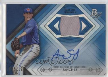 2014 Bowman Platinum - Autographed Relics - Blue Refractor #AR-ASA - Aaron Sanchez /199