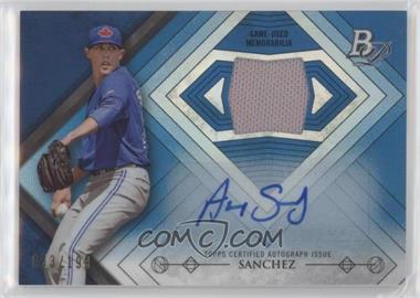 2014 Bowman Platinum - Autographed Relics - Blue Refractor #AR-ASA - Aaron Sanchez /199