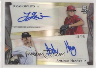 2014 Bowman Platinum - Dual Autographs #DA-GH - Lucas Giolito, Andrew Heaney /25