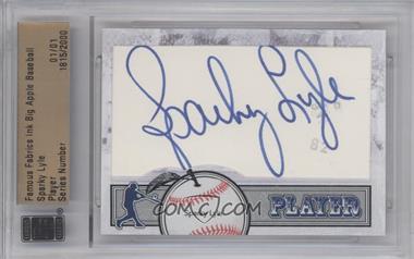 2014 Famous Fabrics Ink Big Apple Baseball - Player Cut Autograph #_SPLY - Sparky Lyle /1 [Cut Signature]