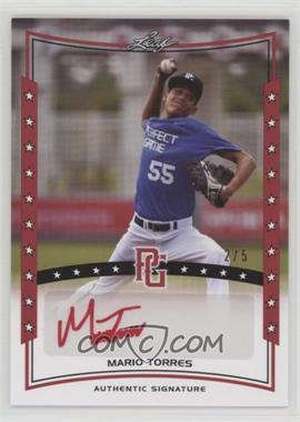 2014 Leaf Perfect Game Showcase - Autographs - Red #A-MT1 - Mario Torres /5