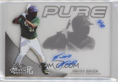 2014 Leaf Trinity - Perfect Game Pure Autographs - Charcoal #PGP-DD1 - Devin Davis /40