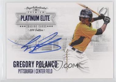 2014 Onyx Platinum Elite - [Base] - Blue Autographed #PE-GP - Gregory Polanco /200