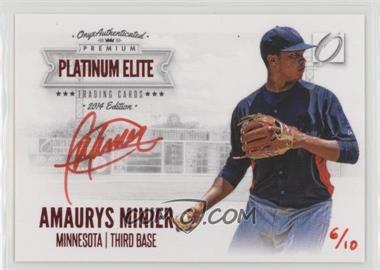 2014 Onyx Platinum Elite - [Base] - Red Autographed #PE-AM - Amaurys Minier /10