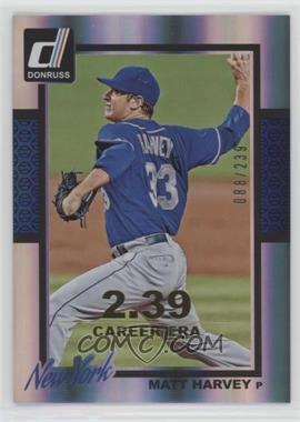 2014 Panini Donruss - [Base] - Gold Career Stat Line #110 - Matt Harvey /239