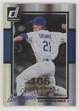 2014 Panini Donruss - [Base] - Gold Career Stat Line #152 - Zack Greinke /106 [EX to NM]