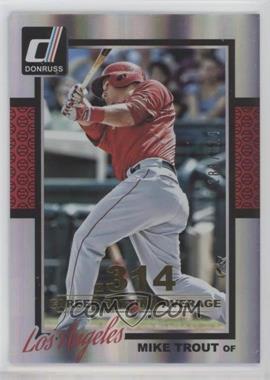 2014 Panini Donruss - [Base] - Gold Career Stat Line #301 - Mike Trout /314