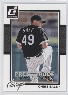 2014 Panini Donruss - [Base] - Press Proof Silver #108 - Chris Sale /199