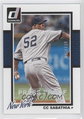 2014 Panini Donruss - [Base] - Press Proof Silver #160 - CC Sabathia /199